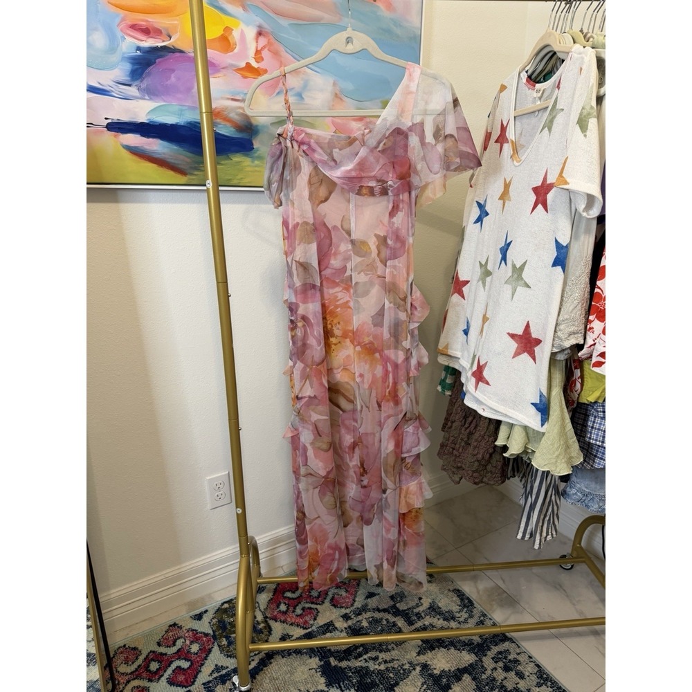 Floral Women's Dress Small Wedding Guest Date Summer Shower - Picture 2 of 5